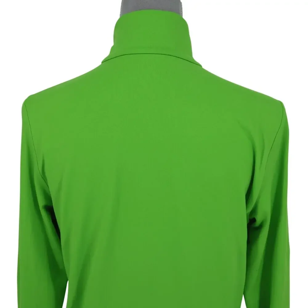 Polo Golf Ralph Lauren Top Womens Large Green Quarter Zip Mock Neck Small Pony - Picture 9 of 13
